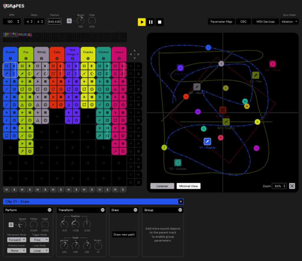 3D audio software interface for immersive sound experiences