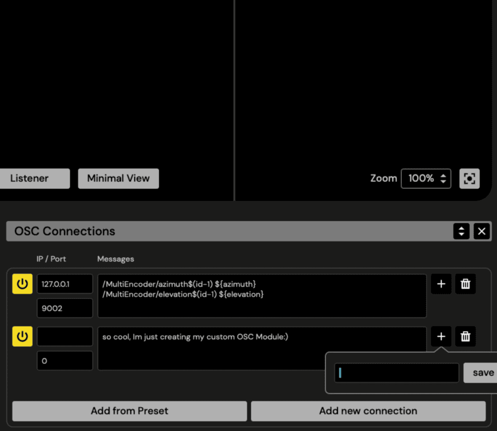 3D audio software interface for immersive sound experiences